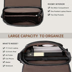ESTARER Men's Messenger Bag 17.3 Inch Upgraded, Water-resistant Canvas Laptop Bag, Computer Shoulder Bag for College Travel Work, Dark Grey