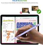 Pencil 2nd Generation Wireless Charging, HATOKU Pencil for iPad with Tilt & Palm Rejection, Magnetic Stylus Pen for ipad Air M3/3/4/5, iPad mini 5/6, ipad 6/7/8/9/10/11 Gen, ipad Pro 11/12.9 (Purple)
