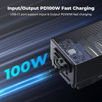 K&F CONCEPT V Mount Battery, 99Wh 6700mAh V-Mount Battery with PD 100W USB-C Fast Charging, with Dual D-TAP/A/USB-C/DC/TFT Display/Emergency Light for Camera, Camcorder, Monitor, Video Light