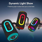 Oraolo Portable Bluetooth Speaker with 24W Loud Stereo Sound, Colorful RGB Lights, TWS Pairing, Bluetooth 5.4, 15H Playtime, Support AUX/TF Card, Wireless Speaker for Outdoor Party Home