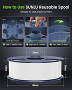 SUNLU 3D Printer Filament PETG Filament 1.75mm, Less Stringing Good Layer Adhesion High Toughness, PETG Filament 1.75 ±0.02mm, 1kg Spool(2.2lbs), Silver
