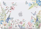 Batianda Case for MacBook Air 13 Inch M1 2020 2019 2018 Release Model A2337 A2179 A1932 with Retina & Touch ID, Floral Series Hard Shell Cover with Keyboard Cover & Screen Protector,Elegant Flowers