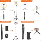UEGOGO 10'' Ring Light with 72'' Tripod Stand, Dimmable LED Ringlight for Live Stream, Photography, Makeup, Video Recording