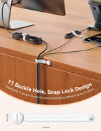 JOYROOM 12PCS Magnetic Cable Ties - Reusable Silicone Cord Organizer with Buckle Holes, Elastic Cable Management Straps for Data Cables, Charging Cords, and More (White)