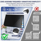 Magnetic Privacy Screen for Frameless Computer Monitor 23 Inch 16:9 Aspect Ratio,Hanging Blue Light Screen Protector Eye Protection Anti-Spy Shield, 23in Removable Privacy Filter