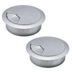 2 Pcs Desk Grommet 2-1/16" / 53 mm, Desk Cord Hole Cover, Cable Grommet ABS Plastic, Desk Hole Grommet for Home & Office Pc, Detachable Adjustable Cable Cord Organizer-Silvery