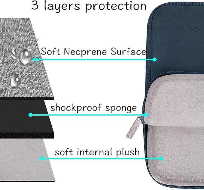 MOSISO Laptop Case 15 inch, 15 inch Laptop Sleeve Bag Compatible with MacBook Air 15 M4 A3241 M3 A3114 M2 A2941 2025 2024 2023, Dell XPS 15, Neoprene Computer Sleeve Bag with Small Case, Haze Blue