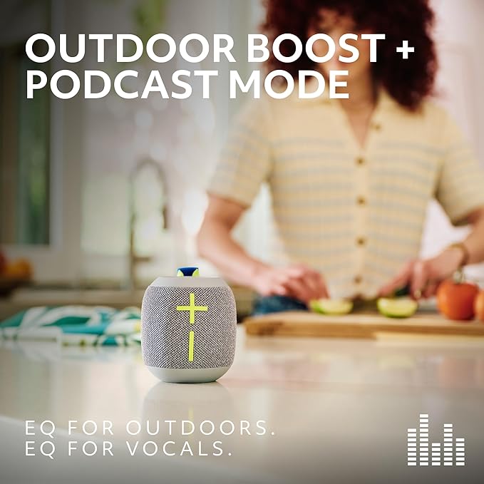 Ultimate Ears WONDERBOOM 4 Waterproof Bluetooth Outdoor Speakers with Big Bass & 360-Degree Sound, Dustproof Floating Wireless Speaker, 131ft Range - Black