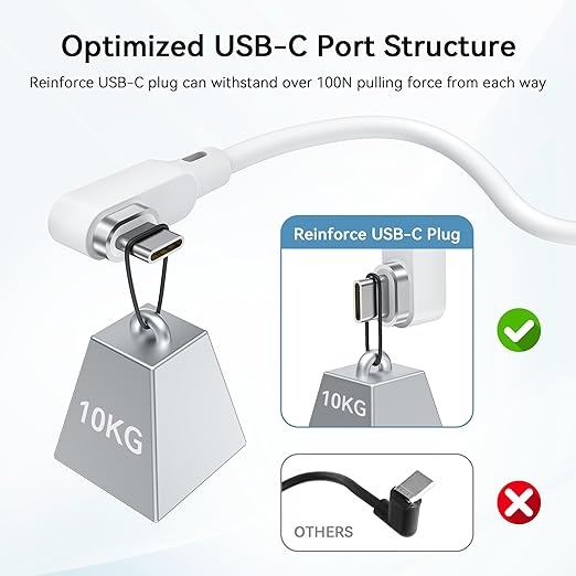 AMVR 16FT(5M) Charging Link Cable Accessories Compatible with Meta Quest 3/3S/Pico 4 - Data Line with Separate Fast Charging Port, High-Speed Max 5Mbps Transfer to PCVR/SteamVR, Play While Charger