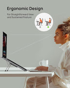 SODI [Innovative Compact] Foldable Laptop Stand for Desk, Lightweight Portable Laptop Stand for Business Trip, Library, Cafe, 6 Level Height Ergonomic Aluminum Computer Stand for MacBook 10-16"
