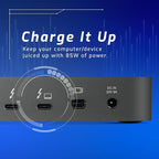 OWC 14-Port Thunderbolt Dock, 85W charging, (2) Thunderbolt 40 Gb/s (USB-C), (5) USB 3.2 Type-A, USB 3.2 (10Gb/s) Type-C, Mini DisplayPort, GbE, Audio, Single 5K or Dual 4K Displays, cable, For Mac/PC