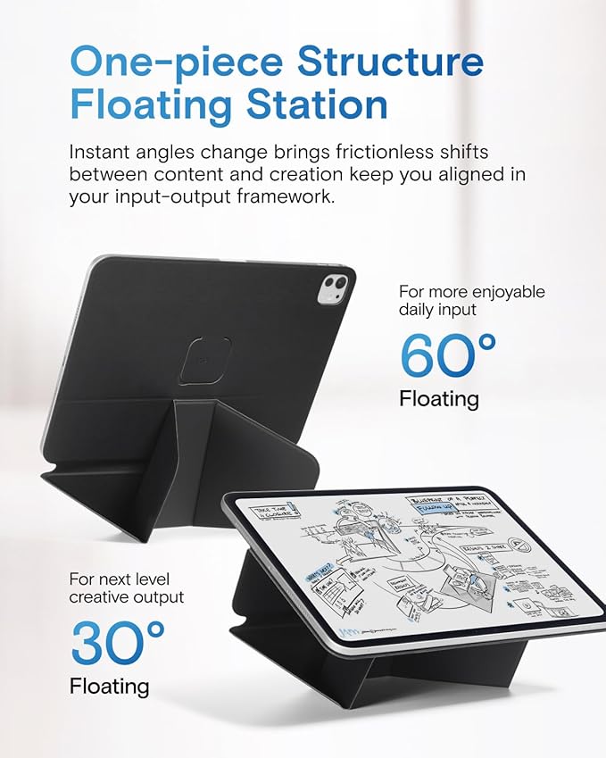 MOFT Dynamic Folio Case for iPad Pro 12.9 -inch (6th/5th/4th Generation, 2022/2021/2020), Silm Magnetic Stand Case with 20+ Viewing Angles, Auto Wake/Sleep, Ultra Thin, Jet Black