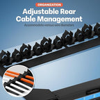 Everest 24 Port Keystone Patch Panel (4-Pack) - Removable 6-Port Panels - Use with Slim Profile Keystones ONLY (Wider Jacks May not fit Side by Side) - with Adjustable Rear Cable Management Bar