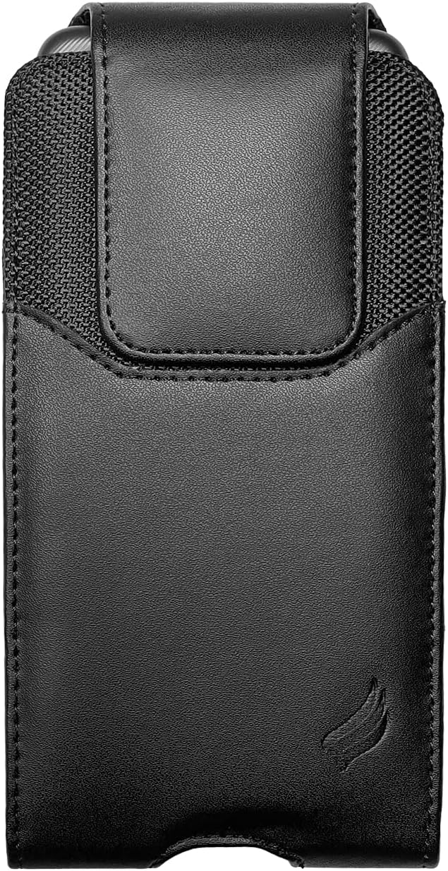 Leather Cell Phone Holster for Boost Celero 5G, Motorola Moto G 5G, Moto G Power 2021/2022/2023/2024, TCL 30 40 50 60 XE, XL, Vertical Case Waist Carrying Pouch with Belt Clip/Loops, Black