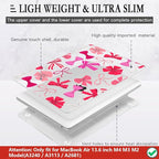 CISSOOK Compatible with MacBook Air 13.6 inch Case 2025 2024 2023 2022 Release A3240 A3113 A2681, Plastic Hard Shell Case Keyboard Cover Screen Protector for MacBook Air 13inch M2 M3 M4, Pink Bows