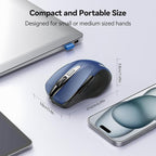 TECKNET Wireless Mouse for Laptop, Silent Mouse Quiet Click, Computer Mice Wireless, 6 Adjustable 4000 DPI Computer Mice - Blue