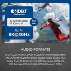 OREI 4K @ 120Hz HDMI Over Ethernet Extender Balun - HDBaseT UltraHD 8K@30hz CAT6/7 Cable with HDR, CEC & IR Control, RS-232 Up to 400 Ft Power Over Cable Audio Out (BK-EXB400R-K)