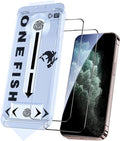 OneFish Screen Protector for iphone 11 Pro/X/Xs, 9H Hardness Glass Scratch Resistant HD Clarity Tempered Glass Film with Installation Frame Shatterproof Bubble Free Easy Installation,2Pack.
