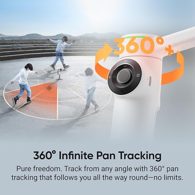 Insta360 Flow 2 Pro White - Foldable AI Phone Gimbal, Track in 200+ iOS Apps, Multi-Person & 360 Pan Tracking, Built-in Tripod/Selfie Stick, iPhone/Android Stabilizer