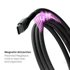 Statik MagStack USB to USB C Cable, Clutter-Free Magnetic Charging Cable, A to Type C Charger Fast Charging Phone Charger Cord, Compatible with iPhone 16 Pro Max, 15, Galaxy S24, 27W 6FT/2M, 3-Pack