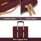 MOSISO 360 Protective Laptop Case 15 inch, 15 inch Laptop Sleeve Compatible with MacBook Air M4 M3 M2 2025 2024 2023, Dell XPS Plus, Side Open Carrying Case with 4 Zipper Pockets&Handle, Wine Red