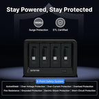 Gitryin 12-in-1 Desktop Charging Station with 3 Retractable Type-C Chargers and 1 Lightning Charger, 40W USB-C Power Strip with Flat Plug, Extension Cord with 1020J Surge Protection for Home Office