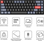 Keychron K6 Pro Wireless Custom Mechanical Keyboard, QMK/Launcher Programmable Macro, Hot-Swappable Keychron K Pro Brown Switch, 65% Layout White Backlit Office Keyboard for Mac Windows Linux
