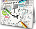 Compatible with MacBook Air 13 Inch Case 2017 2016 2015 2014 2013 2012 2011 2010 Release A1466/A1369, Plastic Hard Shell Case & Keyboard Cover & Screen Protector - Idea Bulb