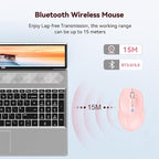 TECKNET Bluetooth Mouse, 4800 DPI Wireless Mouse, 2-Year Battery 6 Adjustable DPI, 6 Buttons Compatible with Laptop/Windows/Computer - Pink