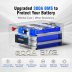 12V 628Ah LiFePO4 Lithium Battery, Built-in Bluetooth 5.0 & 300A BMS, Full Metal 8038Wh Energy, 15000+ Deep Cycles Batterys, Perfect for Home Energy, RV, Marine, Solar, Trolling Motor