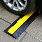 Rubber Cable Ramp Cord Cover Cable Protector Ramps Wire Hose Protective 2 Channel 22000Lbs Load Capacity Traffic Speed Bump for Asphalt Concrete Gravel Driveway Indoor Outdoor, 5 Pack