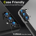 YWXTW Camera Lens Protector for Samsung Galaxy S25+ Plus Accessories [1:1 Fit & Ultra Clarity] 9H Tempered Glass Metal Individual Ring Camera Cover Screen Protector, Case Friendly (Black)
