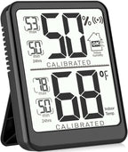 Antonki Room Thermometer, Digital Small Hygrometer Indoor Thermometer Humidity Gauge, Temperature Humidity Meter with Max/Min Record Monitor Sensor for Home, Plants - Battery Included