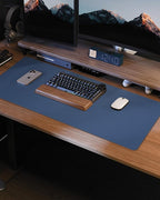 Non-Slip Desk Pad,Mouse Pad,Waterproof PVC Leather Desk Table Protector,Non-Slip PU Leather Desk Blotter, Easy Clean Laptop Desk Writing Mat for Office Work/Home/Decor(Grey Blue, 24" x 13.7")