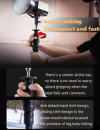 IFOOTAGE Cobra RB-A400,79" Round Base Monopod,Aluminum Photography Light Stand Flat Base for DSLR Camera, Light,Payload 22LBS(2 Pack)