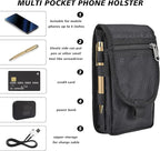 2 Packs Large Smartphone Pouch, Phone Pouch, Cell Phone Holster, Multi-Purpose Tool Holder, Tactical Carrying Case Belt Loop Pouch Men’s Waist Pocket for Hiking, Camping,Rescue Essential