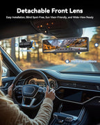JOMISE T860+ Mirror Dash Cam 4K Front and 2.5K Rear, Detached Front Camera for 10-Minute Install, 3X Zoom Rear View Mirror Camera, 64GB Card Included, Night Vision, WDR, Parking Assist, GPS