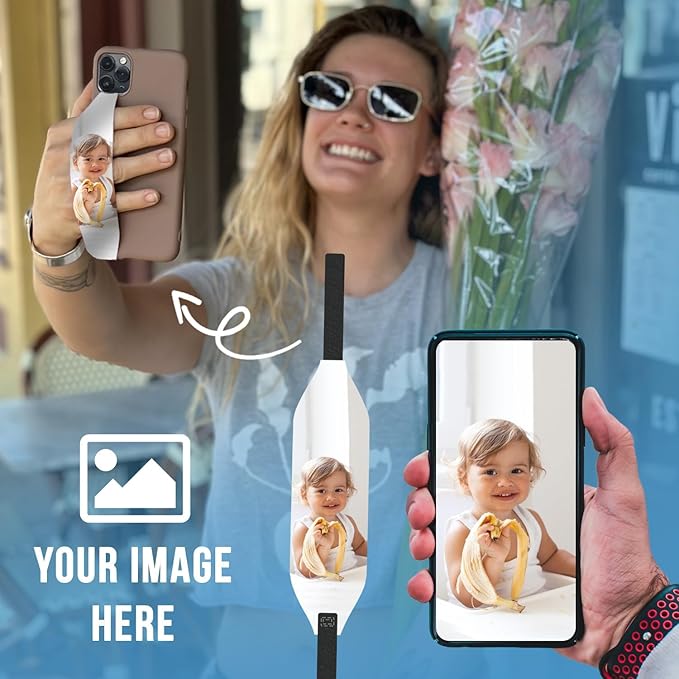 Phone Grip Strap - Reversible Finger Holder for Phone Back, Customizable Anti-Slip Design, Wireless Charging Compatible Detachable Holder for iPhone - Animals Custom
