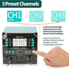 YIHUA 992D-II 2-IN-1 Precision Soldering Kit with Hot Air Pencil and C210 Soldering Iron, Precision Soldering Station with Dynamic LCD Display, Low-Wear Mode, 3 Preset Channels, 8 Hot Air Nozzles