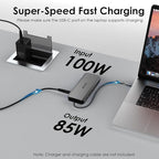 WAVLINK USB C Docking Station Dual Monitor, Triple Display, USB C to 2 HDMI,DisplayPort, PD Charging, Ethernet, 5 USB, SD/TF Read, Audio for MacBook Dell HP Lenovo Surface, Dark Grey