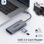 USB C Hub, QGeeM USB 4k to HDMI Adapter, 7 in 1 USB-C Dongle with 100W PD,USB 3.0, Card Reader, Compatible for MacBook iPhone 15/16 Ipad Pro max,Chromebook Laptop USB Type C Dock-Classic Grey