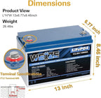 Weize 12V 100Ah TM LiFePO4 Lithium Battery, Built-in Smart BMS, Group 31 Deep Cycle Battery Perfect for Trolling Motor, RV, Solar, Marine, Overland/Van, and Off Grid Applications