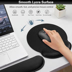 Ergonomic Keyboard Wrist Rest, Mouse Pad with Wrist Rest Black, Funny Gaming Mousepad with Wrist Support, Memory Foam Wrist Rest Set for Computer Keyboard, Office Desk Accessories