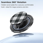 BENKS ArmorPop Magnetic Phone Grip & Stand for MagSafe, 360° Rotation Adjustable Phone Ring Holder for iPhone 17/16/15/14/13/12 Series, Durable Kevlar Design
