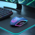 UHURU Gaming Mouse, Wireless Gaming Mouse with 6 Buttons 7 Changeable LED Color up to 10000 DPI, Rechargeable USB Gamer Mouse for PC Laptop (Blue)