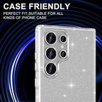 for Samsung Galaxy S25 Ultra Camera Lens Protector, Individual Metal Ring Tempered Glass Lens Cover, [Strong Adsorption] Scratch Resistant Ultra-Thin HD Clear Lens Cover, 1 Set-Silvery Sparkly