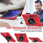 BRAECN for Galaxy Tab S10 Plus/S9 FE+/S9+/S7+/S8+/S7 FE 12.4 inch Case,Heavy Duty Shockproof Case with Carrying Shoulder Strap, S Pen Holder, Kickstand, Hand Strap for Samsung Galaxy Tab S10+-Red