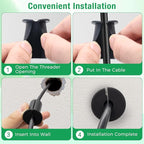 6pc Starlink Cable Grommet 3/4" Silicone Waterproof Wall Hole Pass Through Split Cable Bushings for TV Wire Ethernet Cord, Starlink Cable Routing Kit Accessories,38mm/1.5"Ht, Black
