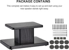MECCANIXITY Wood Speaker Stands, 2 Pack 11.8 Inch (30cm) Universal Speaker Stand Hollowed Bases Enhanced Audio Listening for Home Theaters Cinema