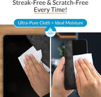 iCloth Large Screen Cleaning Wipes for Electronics, Lint-Free and Streak-Free, Fast-Drying, Removes Dust, Fingerprints, and Smudges (100 Wipes)